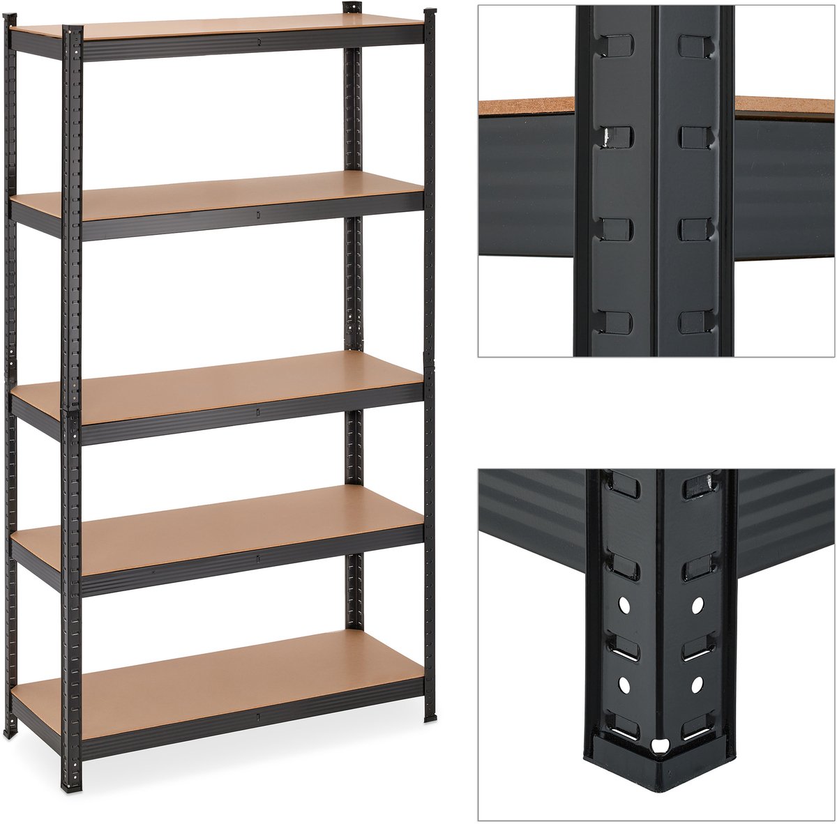Zware stelling - 2 stuks - 100x180x41 cm - zwart