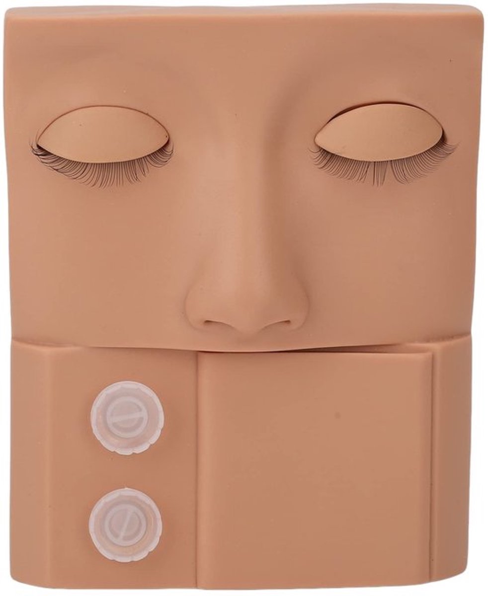 Mannequin Hoofd Hoge Simulatie - Oefenhoofd - Vervangbare Oogleden - Herbruikbaar PVC - Eenvoudig te Reinigen - Geschikt voor Make-up en Wimpertraining - Wimperdummy