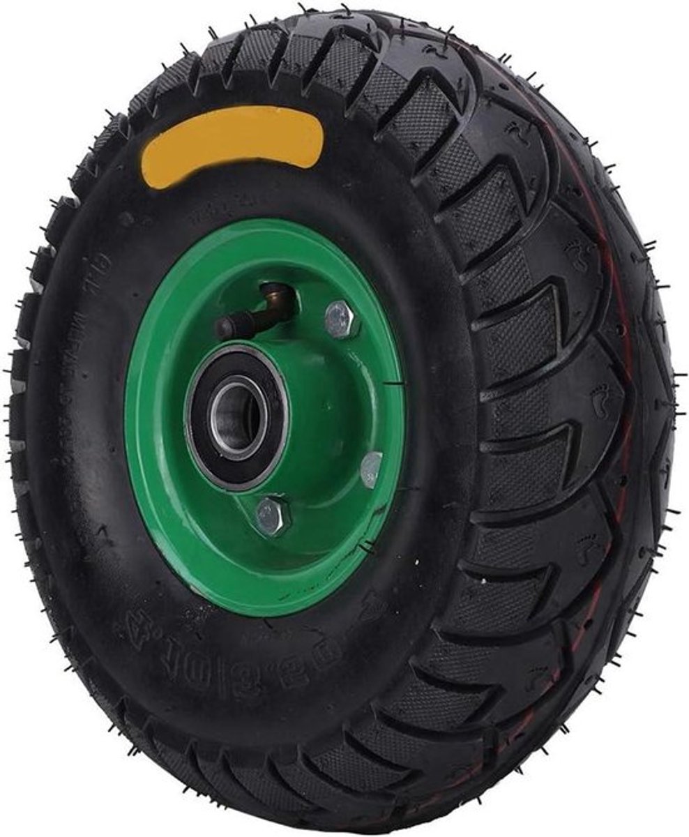 Opblaasbaar bandwiel met ingebouwd 6204-2RS lager voor gereedschapswagen - 10.5 inch, 4.10/3.50-4 - Duurzaam rubber - Gemakkelijk te monteren