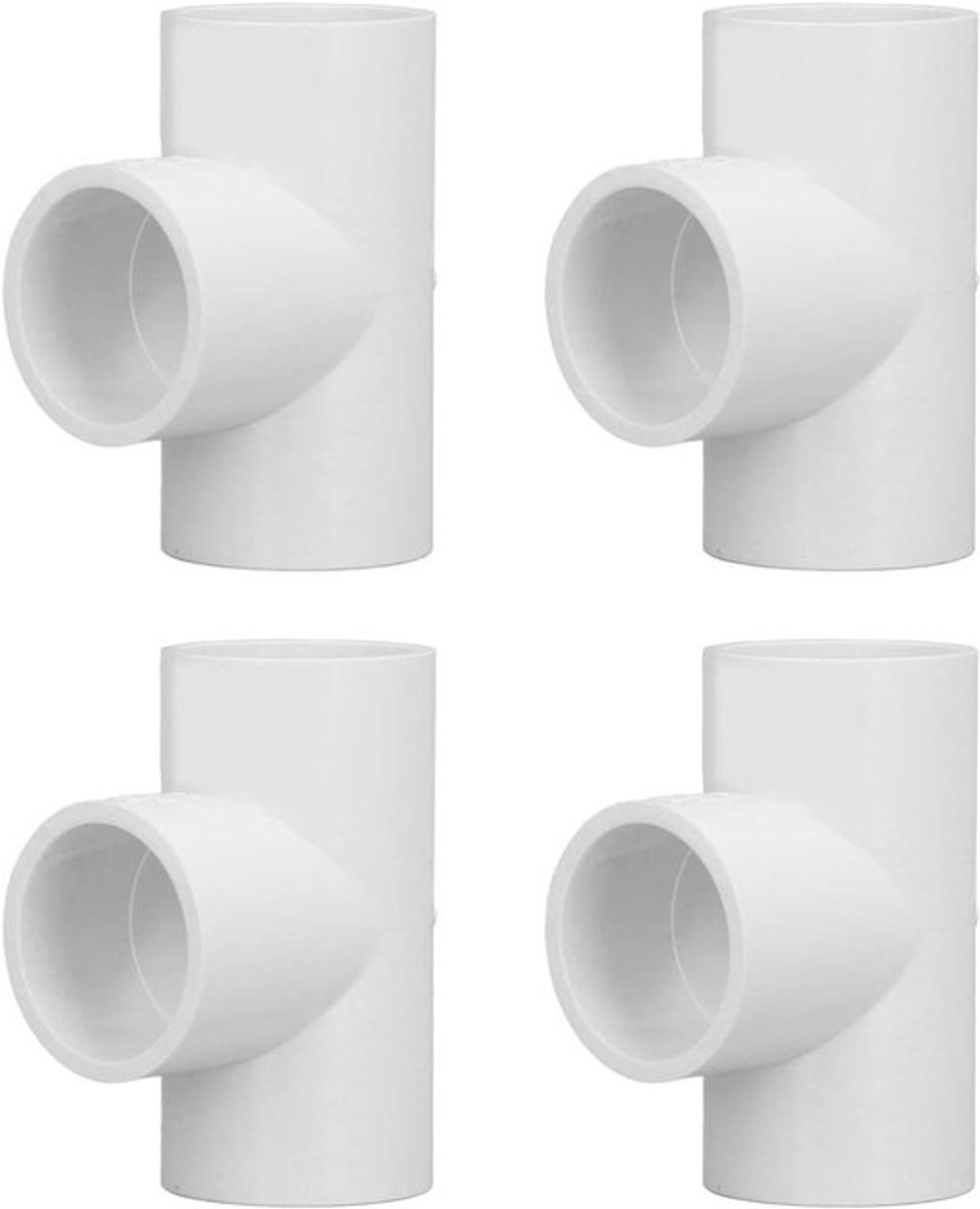 Pvc buisverbinder - buisschroefverbinding - fittingen - 12 stuks - drieweg - 20 mm - 25 mm - 32 mm - doppen - installatie waterleiding - waterverdeling - geschikt voor meerdere maten - grijs - inclusief handleiding