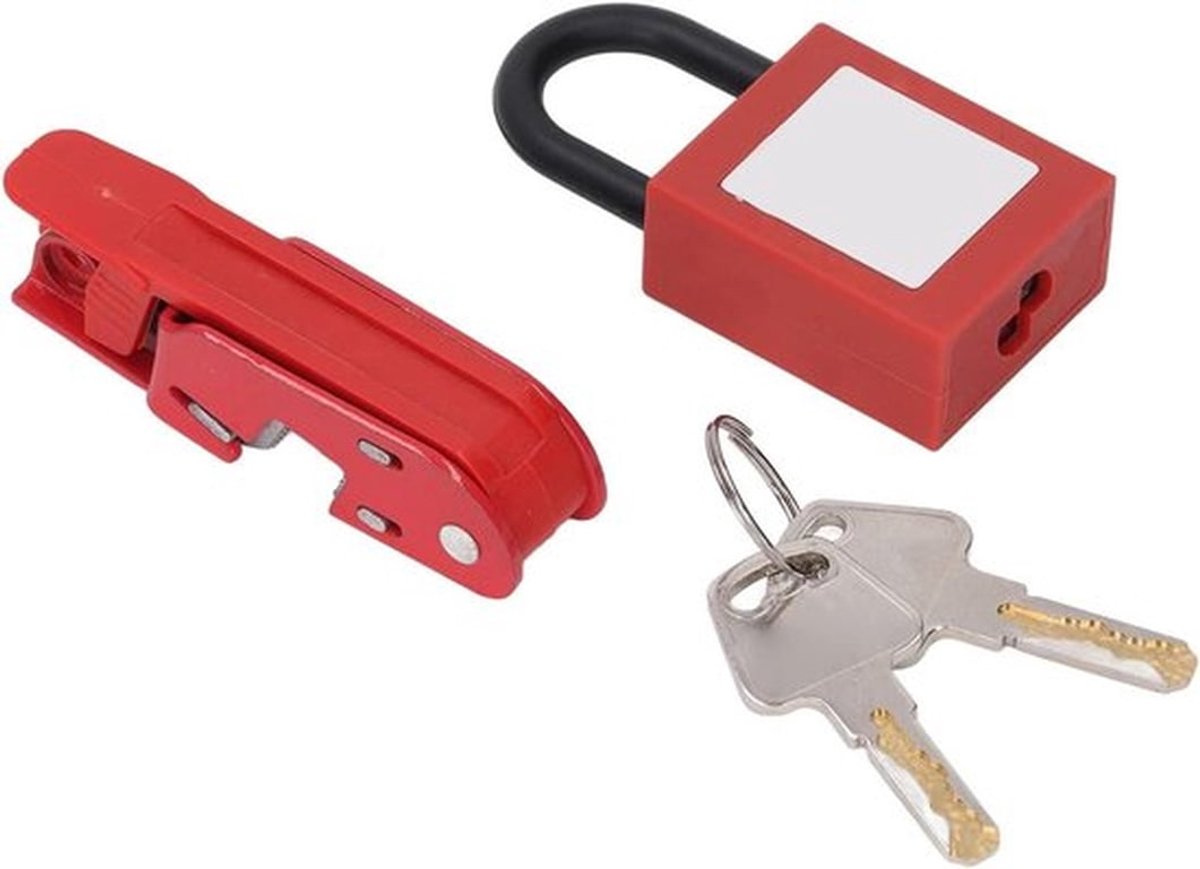 Veiligheidsset - Hangsloten - Sterk - Nylon - Schakelaarslot - Energie - Loto-veiligheidsset - Vuurvast Nylon - Rood