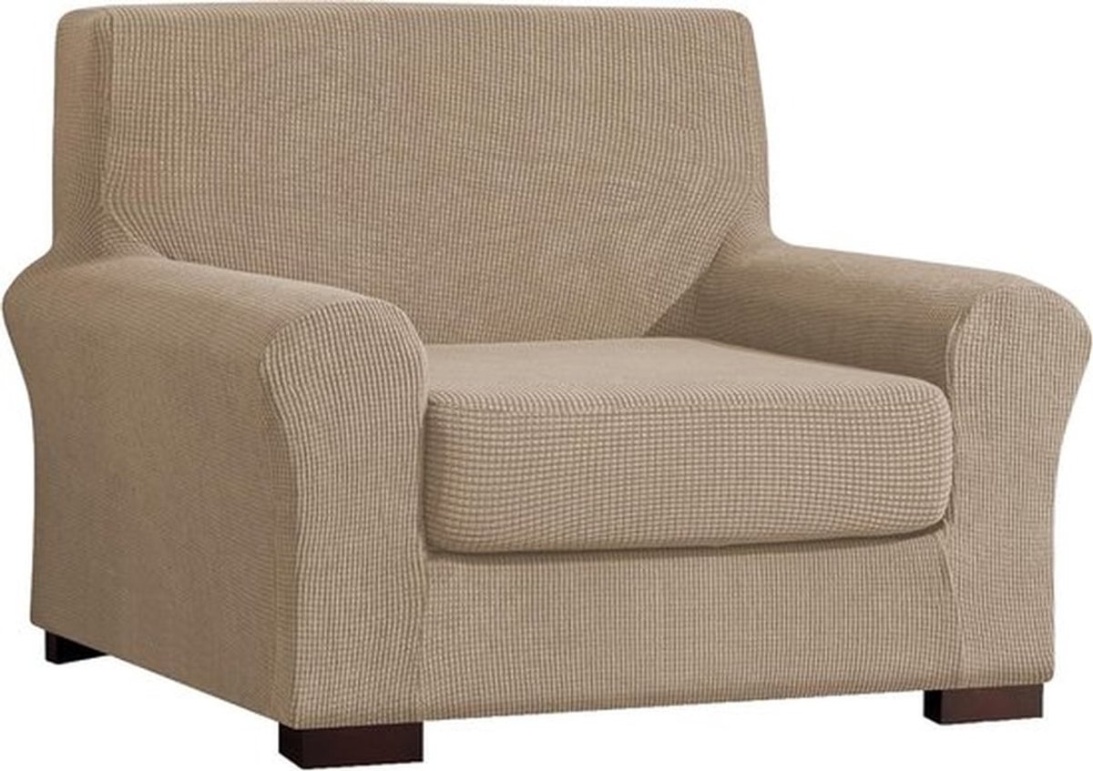 Jacquard Bankhoes Set - 2 stuks Meubelbeschermer voor bank en kussenhoes - Antislip en geschikt voor 1-zits (sandkleur)
