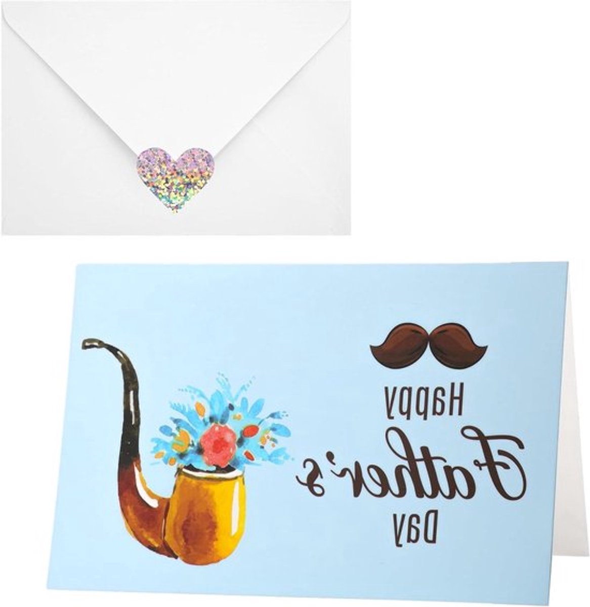 - Vaderdagkaart - Gelukkige Vaderdag - Opvouwbare - Vaderdagwenskaart - Enveloppen - Zegelstickers - Vaderverjaardagskaart - Vaderdagverjaardagscadeaus - Stijl 6.