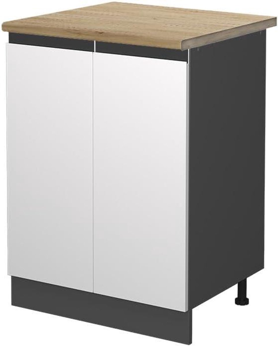 Keukenonderkast - Opbergkast Keuken - Keuken Organiseren - In hoogte verstelbaar - 60 cm - Wit