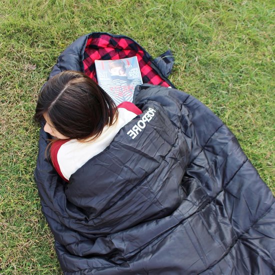 XXL Slaapzak Katoenflanel voor Volwassenen - 3-4 Seizoenen, Ideaal voor Kamperen en Wandelen, 230x100 cm, Rood van Merkloos — afbeelding 5
