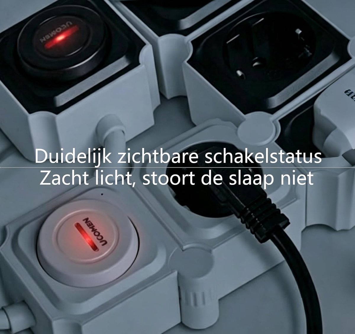 4-voudig vlakke stekker, meervoudig stopcontact met USB, TÜV GS-gecertificeerd - ShopVlot