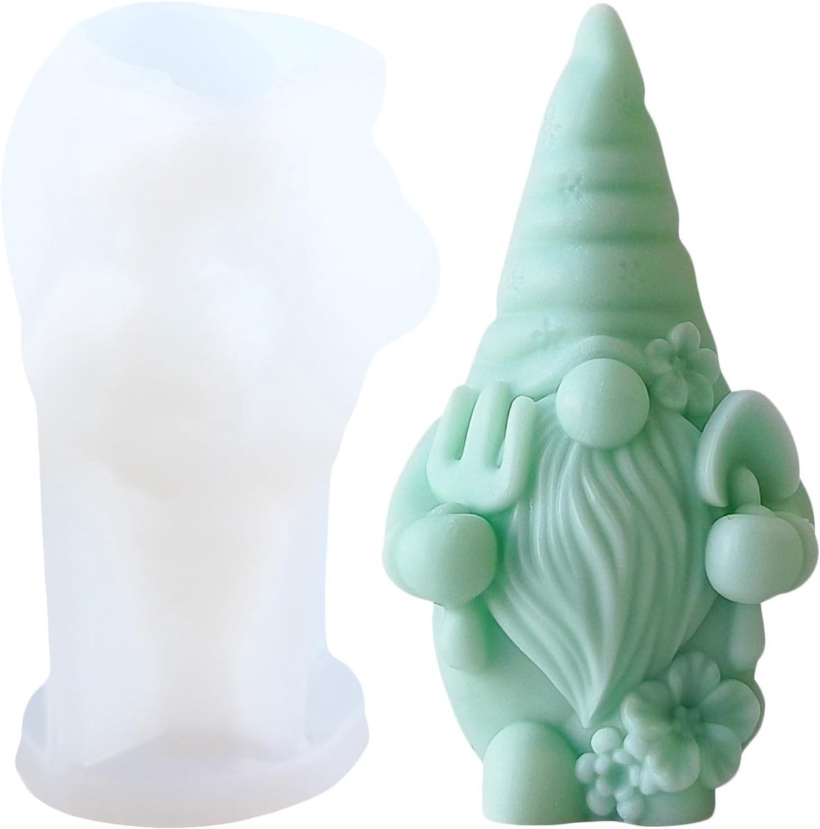XIAOSHUI GNOME Candle Shape Faceless Santa Claus Silicone Candle Shapes Dwarf Resin Casting Mould For Candles Home - ShopVlot