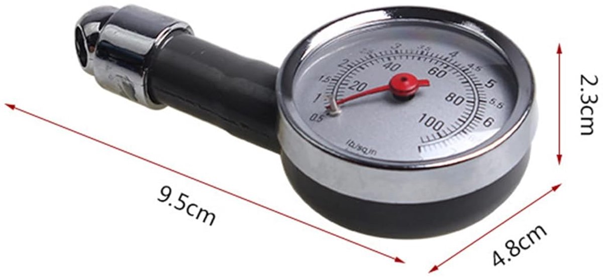 Tyre Pressure Gauge Pressure Gauge Air Pressure Gauge 7.5 Bar Tester Tyre Pressure Gauge 0-100 PSI for Car, Bicycle - ShopVlot
