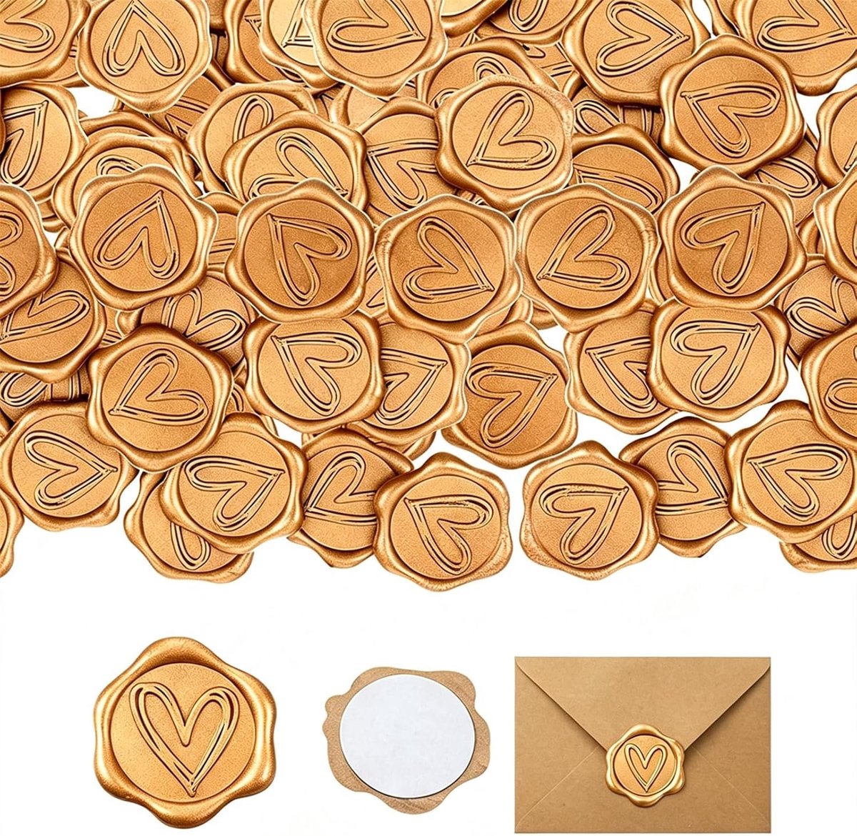 Waszegel zelfklevend (liefde (goud)) - ShopVlot