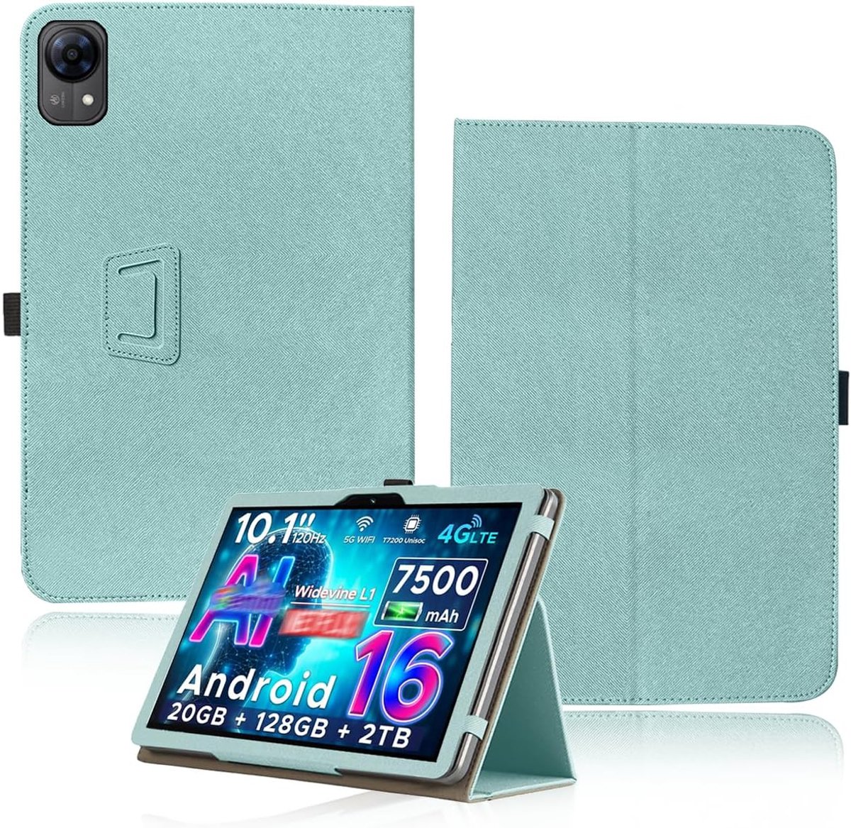 Hoes voor DOOGEE TAB G5 tablet 10,1 inch, yystao PU lederen beschermhoes compatibel met DOOGEE tablet G5 - ShopVlot