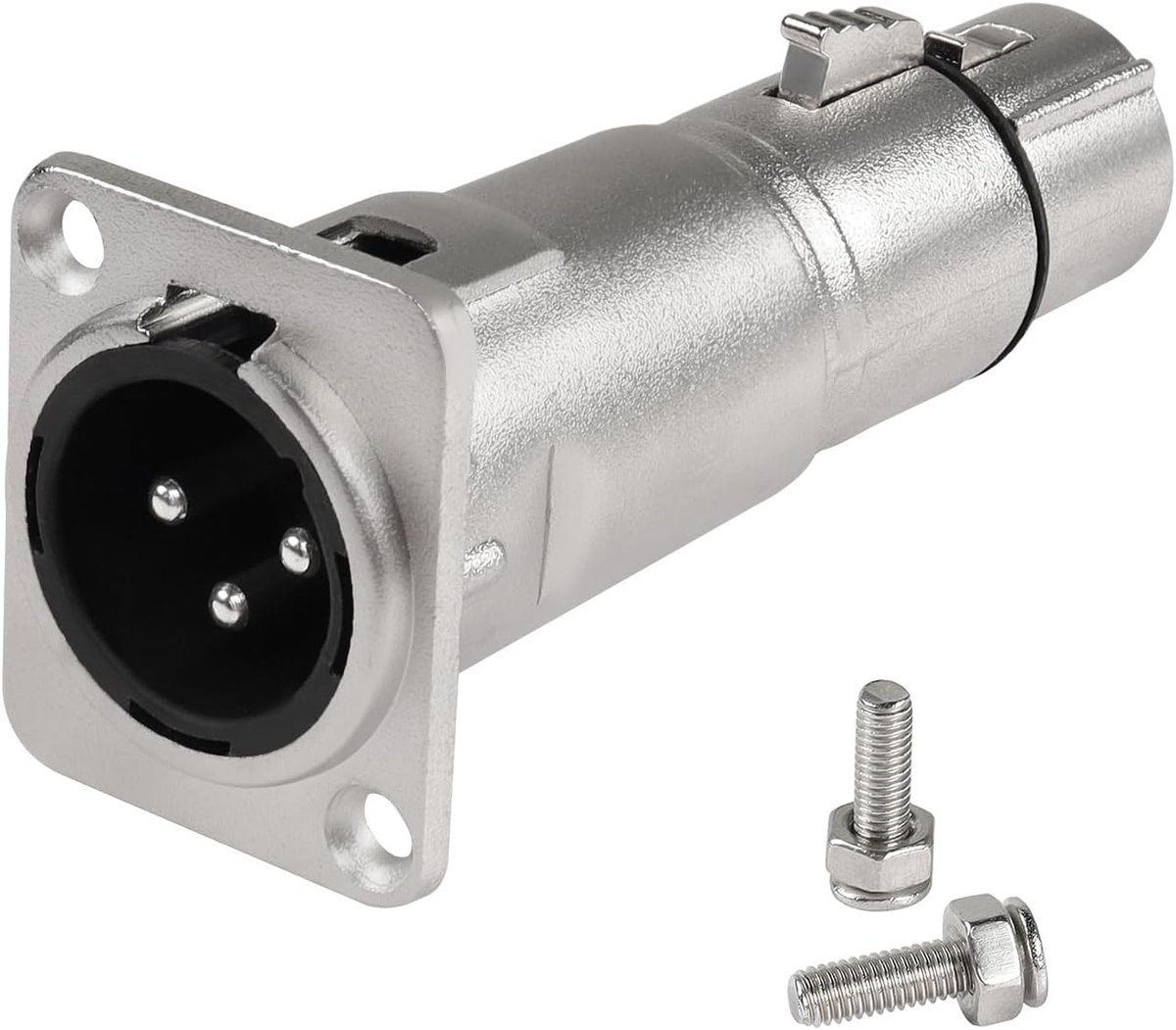 QIANRENON XLR Male to Female Panel Mounting Adapter 3 Pin Plug On Jack Mounting Loop Shadow for Microphones, Stage - ShopVlot