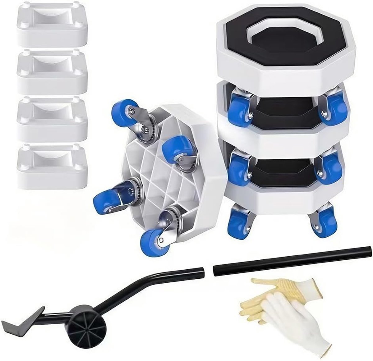 Furniture mover with wheels, heavy-duty furniture lifter sliders tools, with gloves carbon steel Crowbar 4 pads - ShopVlot