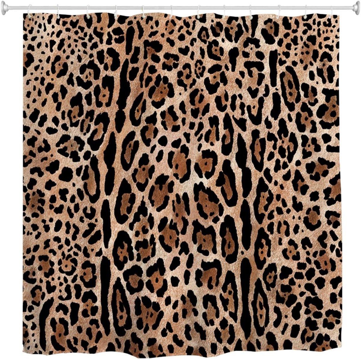 Leopard Print Long Shower Curtain 180x200cm for Bathroom Bath - ShopVlot