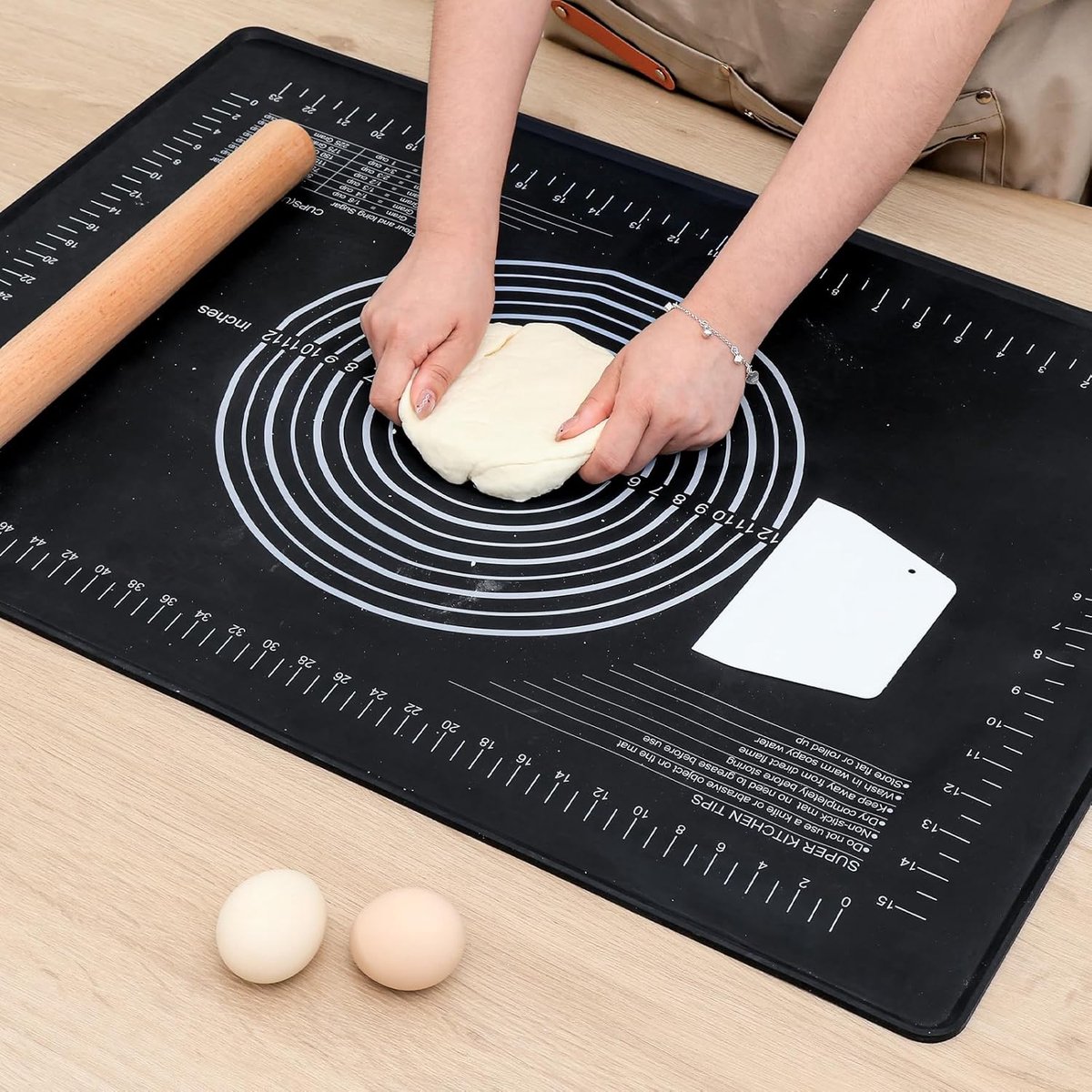 SUPER KITCHEN 70x50cm Silicone Baking Mat with Edge, Non-Stick and Non-Slip - ShopVlot