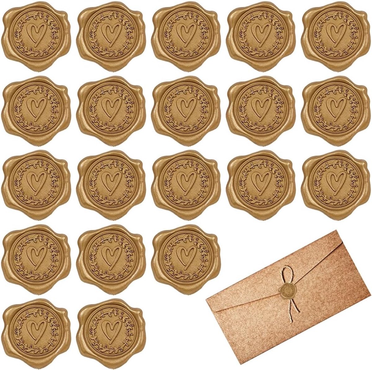20 x zegelwasetiketten voor enveloppen, uitnodigingen en liefdesbrieven - ShopVlot