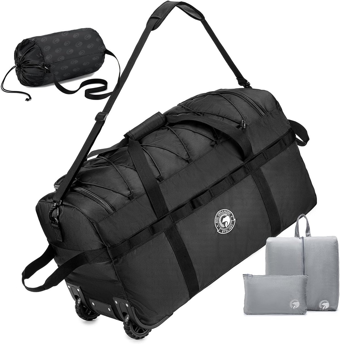 YOODI 100L XXL Foldable Travel Bag Large Hand Luggage Size with Wheels Waterproof Oxford 70x35x40cm Reista with Wheels - ShopVlot