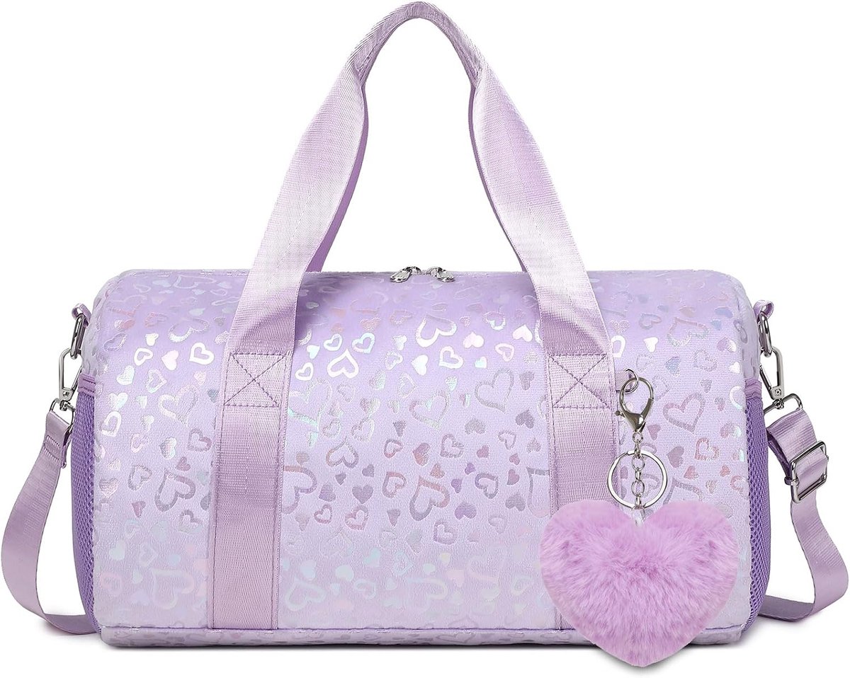 Small Sports Bag for Kids, Girls, Gymnastics Bag, Ballet Latin, Dance Bag, Travel Bag with Waterproof Bag for - ShopVlot
