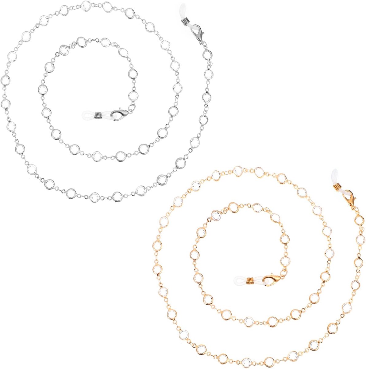 Ymapinc Stylish Sunglasses Necklace for Women, 2 Pieces Beads Glass Chain for Women Round Neck Glasses Strap Vintage - ShopVlot