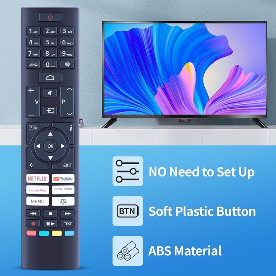 Nue Vervangende afstandsbediening compatibel met JVC Android Smart TV LT-24VAH3455 LT-32VAF3255 LT-32VAH3355 - ShopVlot — afbeelding 4