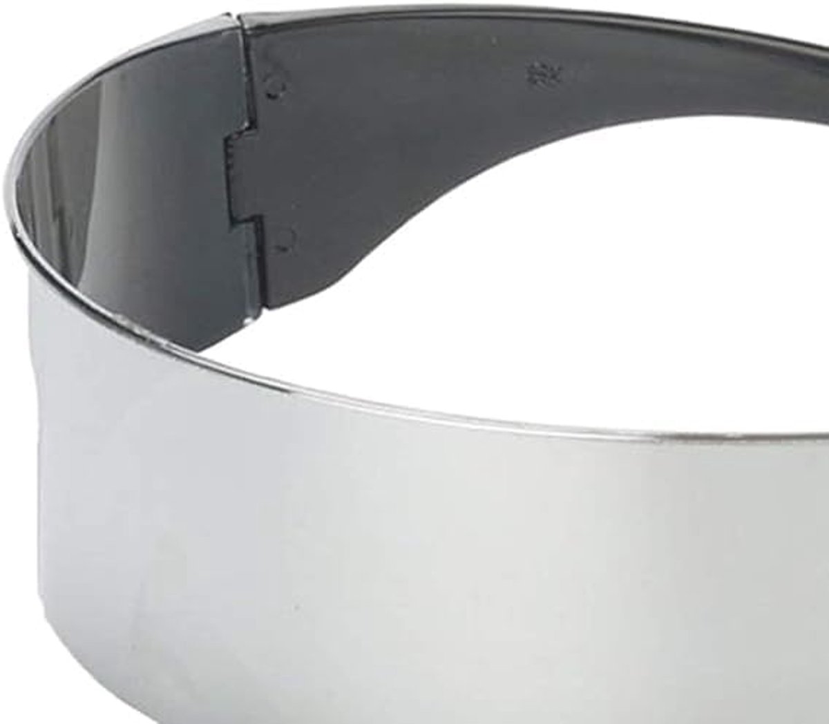 Futuristische smalle Cyclops Vizier Zonnebril, Zilver, Spiegelende Lens, Fancy Dress Kostuum Accessoire - ShopVlot