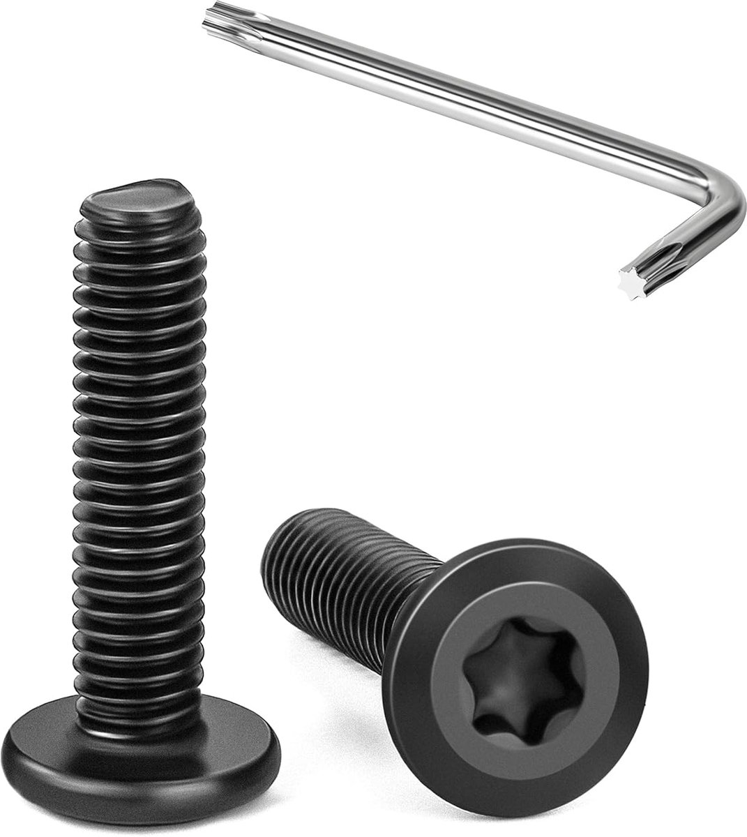 Tunejoy Pack of 20 Flat Head Screws Torx Black M6 x 25 mm Hex Head Screws Stainless Steel A2 V2A Furniture Screws with - ShopVlot