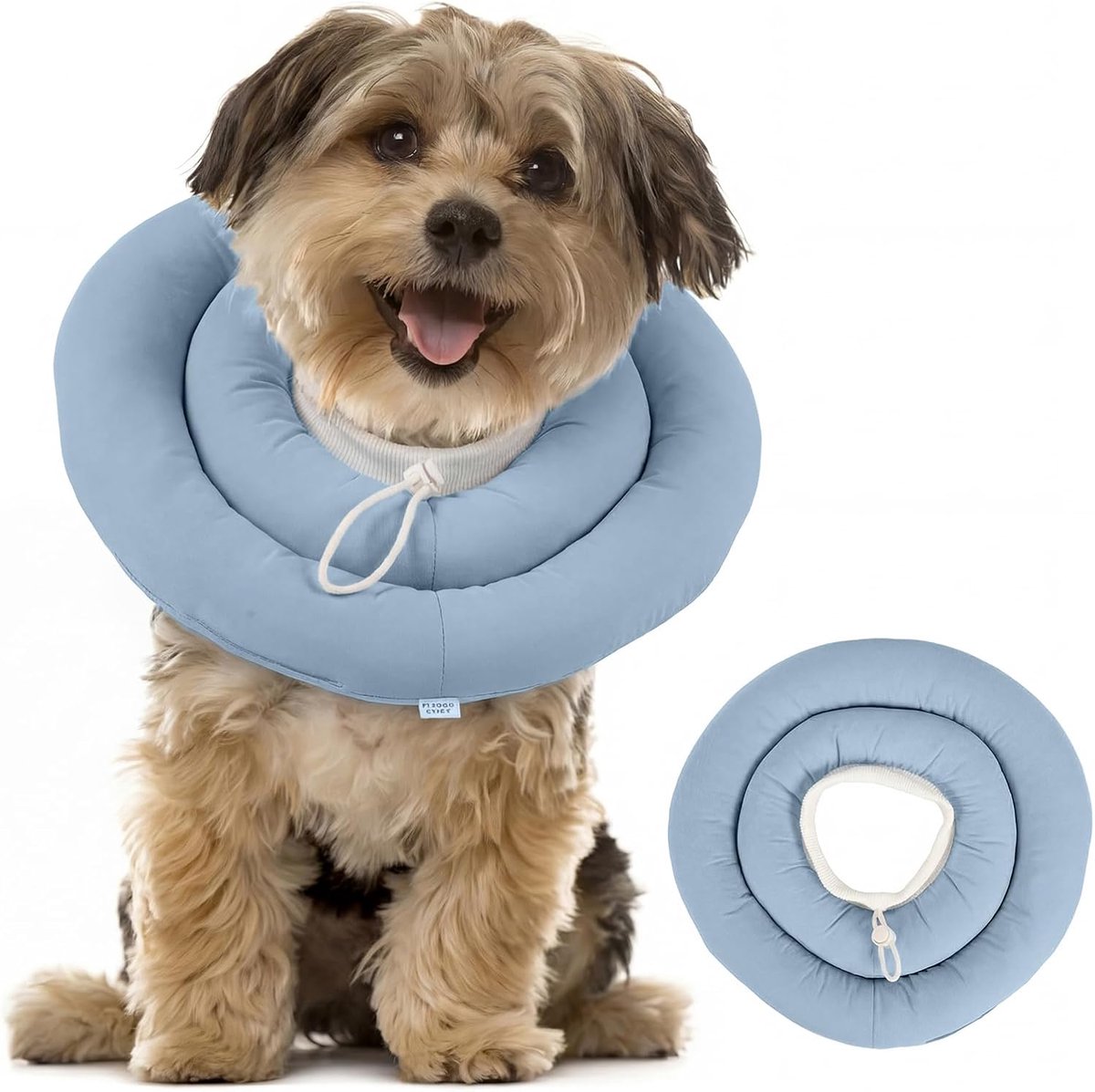 Dog Cone Collar, Soft Waterproof Elizabethan Collar Alternative to Neck and Chest Protection, Adjustable Drawstring - ShopVlot