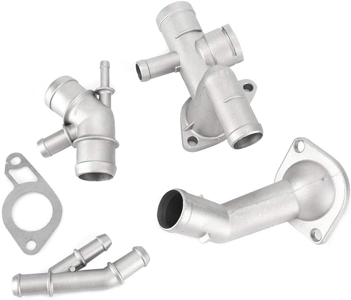 Coolant Flange Kit, 4 Parts/Set Aluminum Motor Coolant Hose Flange Kit Suitable for Mk4 1.8T 2000-2005 06A121132A - ShopVlot