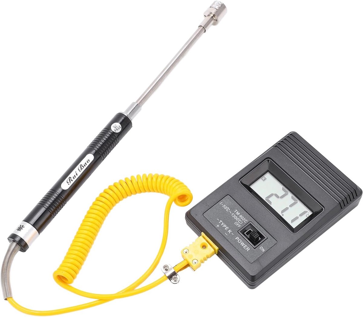 LCD Thermometer, Tm‑902c Digital K-type Sensor LCD Thermometer Temperature Detector with Thermocouple ‑50‑500℃ - ShopVlot