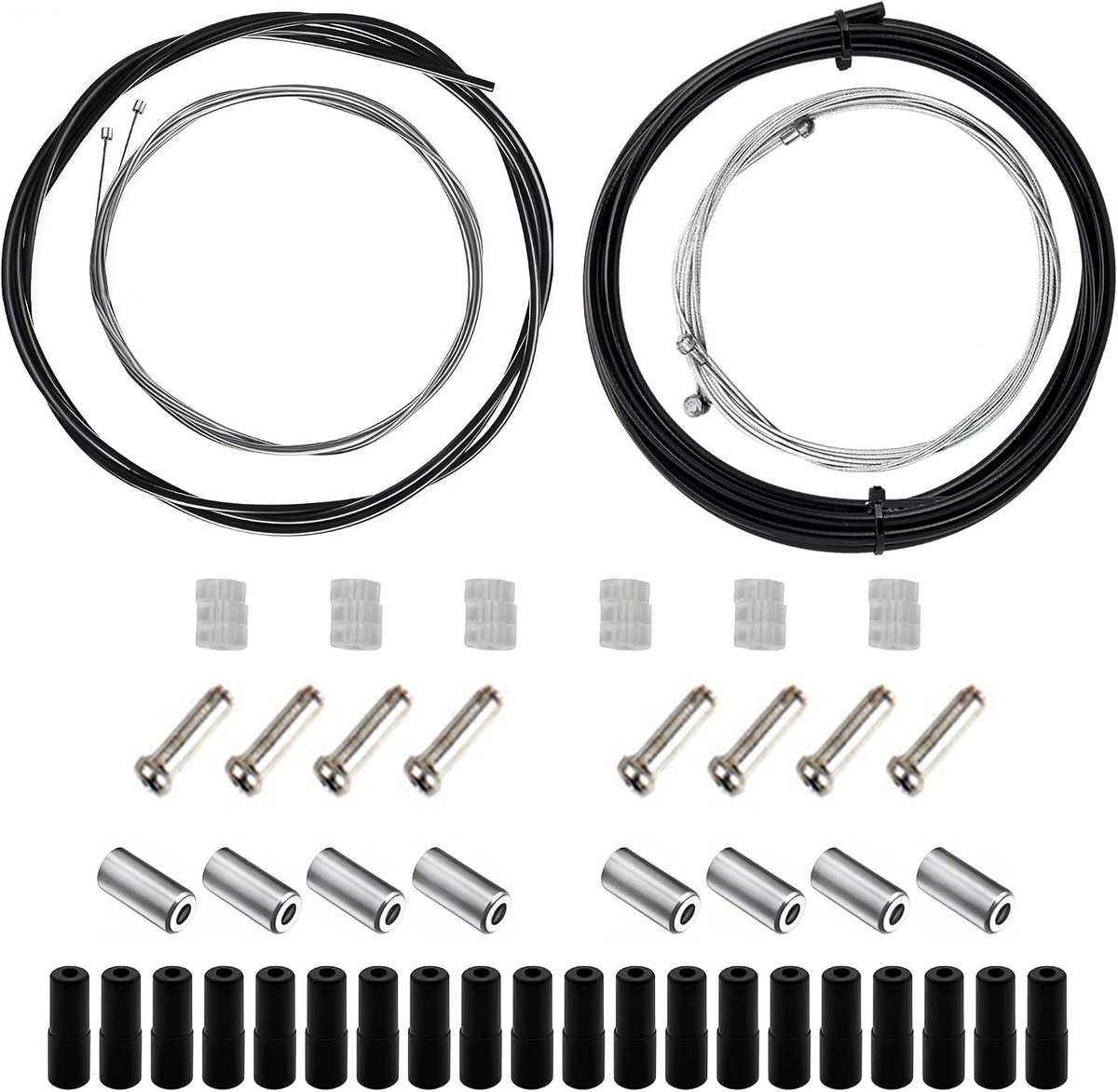 Universal Brake Cable & Shift Cable Set - Bowden Cable Repair Kit with Coats, Inner Cables, End Caps, O-Rings - ShopVlot