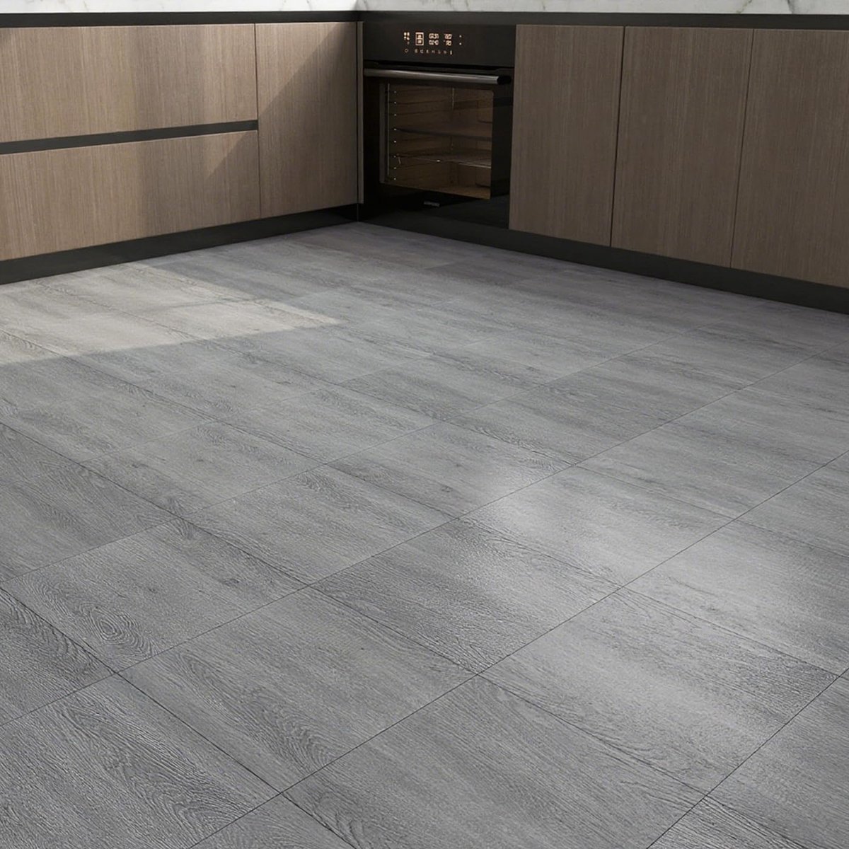 Yenhome 35 Pieces, 30 x 30 cm, PVC Tiles Self-Adhesive Grey for Bathroom, Vinyl, Wood Cladding, PVC Tiles, Garage, for - ShopVlot