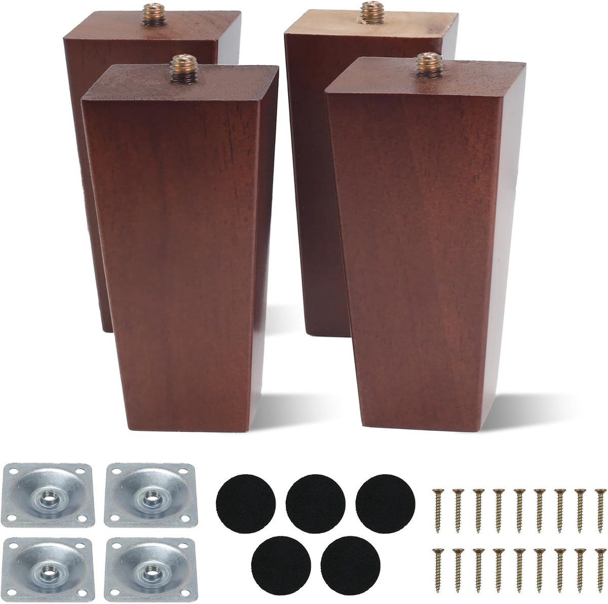 4 Pcs 10cm Wooden Furniture Feet Wooden Furniture Legs Square Legs Sofa Replacement Legs - ShopVlot