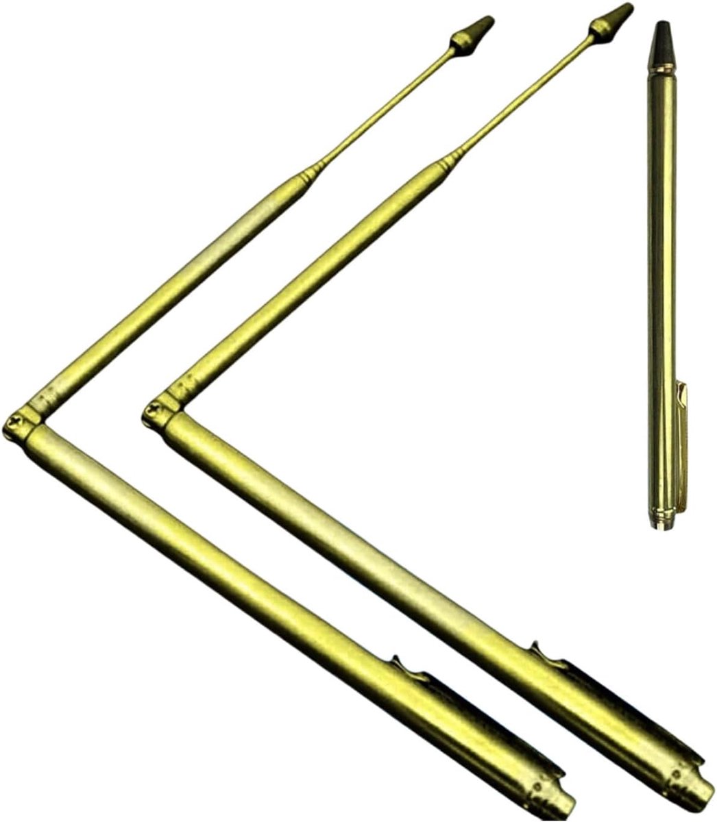 2 Pcs Copper Radiation Strods, Solid Copper and Brass Radio Sthesia Rods for Spiritual Energy Monitoring, Divination - ShopVlot