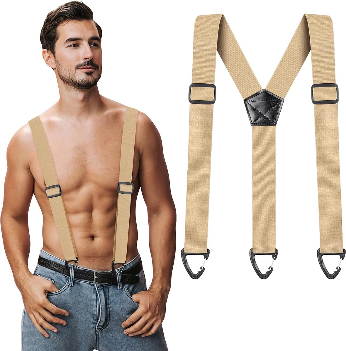 Suspenders voor heren 3.8 cm - Verstelbaar onder kleding - 3 Kliklussen - Comfortabel en discreet - ShopVlot