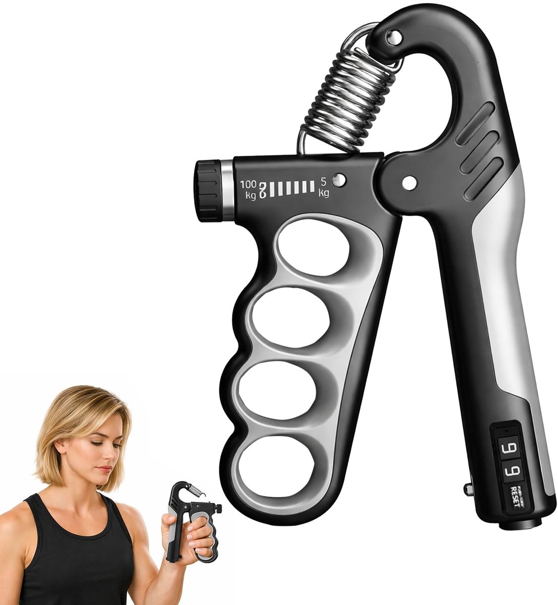 Solidchoice - Verstelbare Forearm Trainer met Mechanische Teller