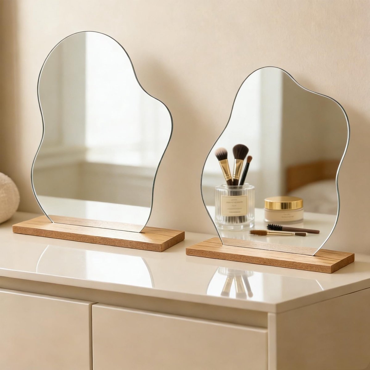 Solidchoice - Set van 2 Frameless Acryl Make-up Spiegels