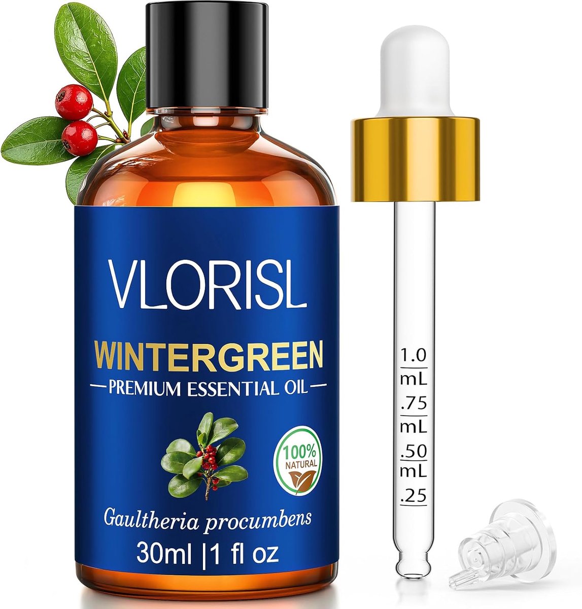 Etherische olie wintergroen 30 ml - sterke mentholgeur - zeer geconcentreerd - perfect voor diffuser - ShopVlot