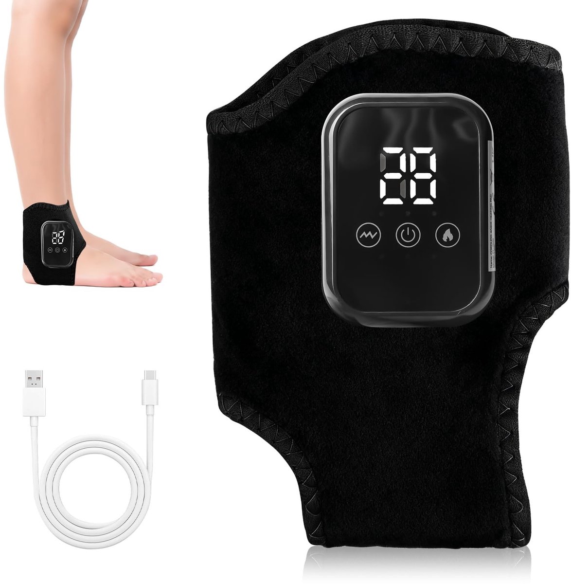 Solidchoice - Draadloze 3-in-1 Voetmassager met Warmte en 3 Intensiteitsniveaus