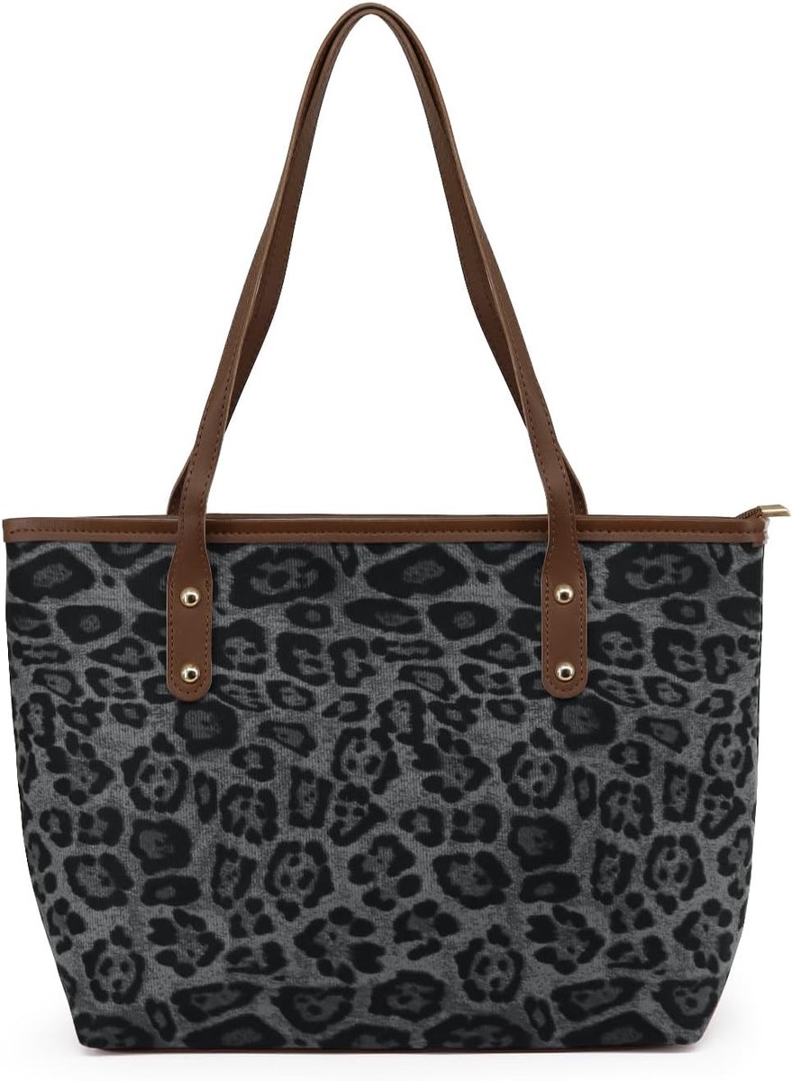 Handtas Dames - Mode Luipaardpatroon - Zachte Suède Stoffen Shopper - Perfect voor Winkelen - ShopVlot