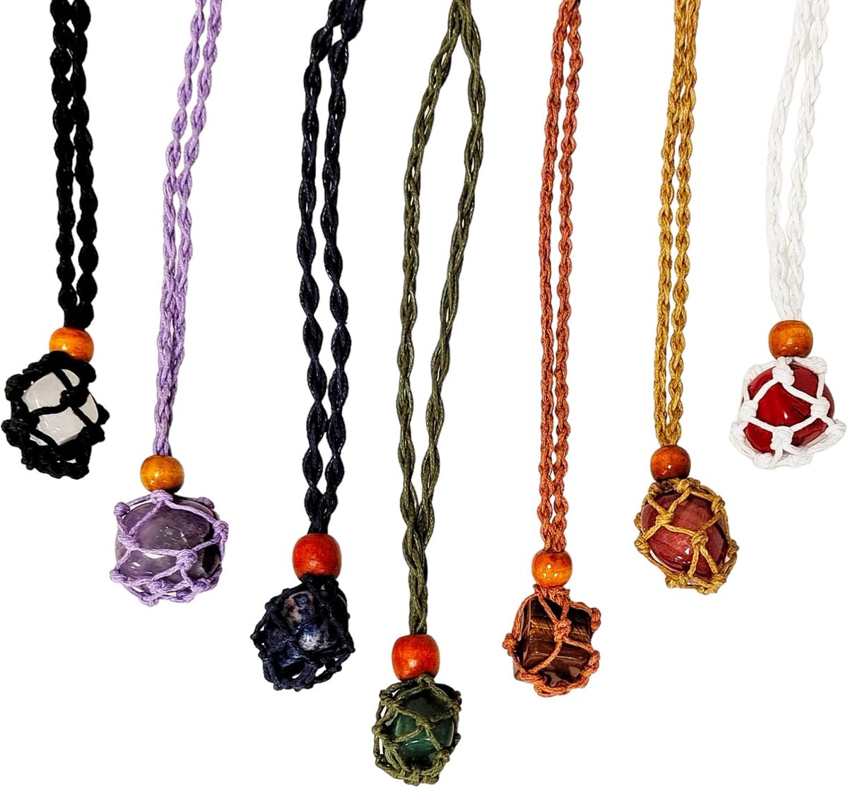 Kristallenset voor chakra's - zeven chakra-stenen - natuurlijke halsketting - energiekristallen voor meditatie - ShopVlot