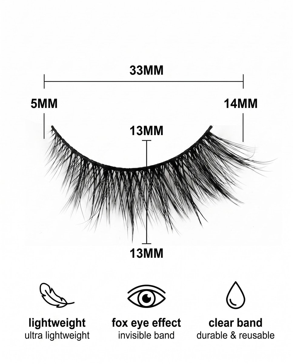 Solidchoice - 5 Paar Fox Eye Wimpers met Natuurlijke Uiterlijk