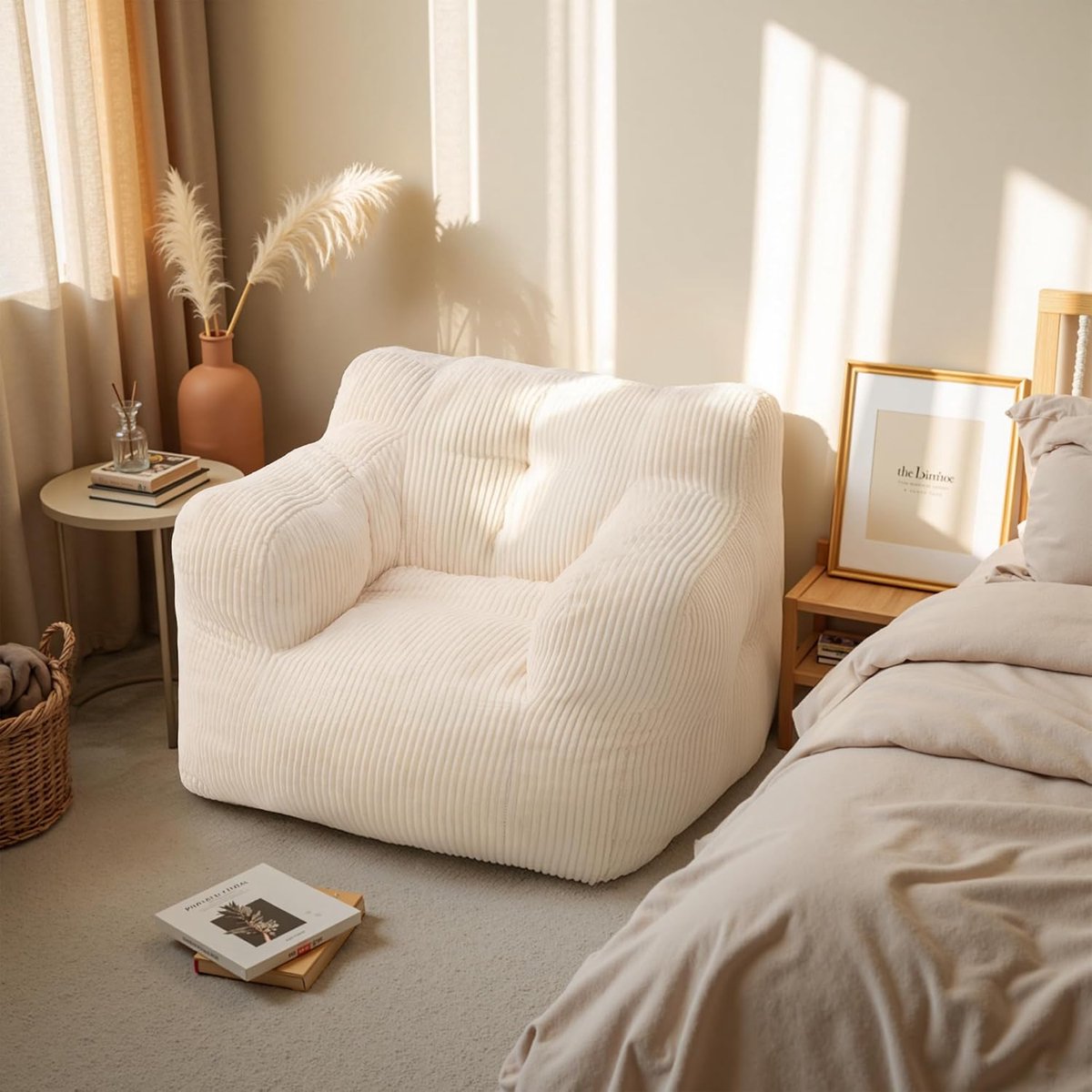 Zitzak vol met vulling - Beige - Ergonomisch ontwerp - Perfect voor woonkamer - ShopVlot
