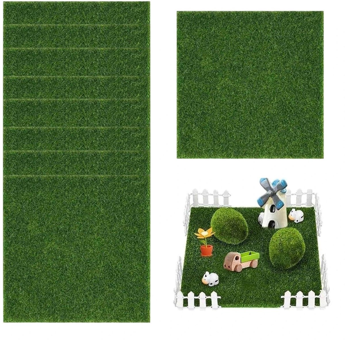 Solidchoice - Set van 9 Nepgrasmatten voor Miniatuurtuinen en Ambachten