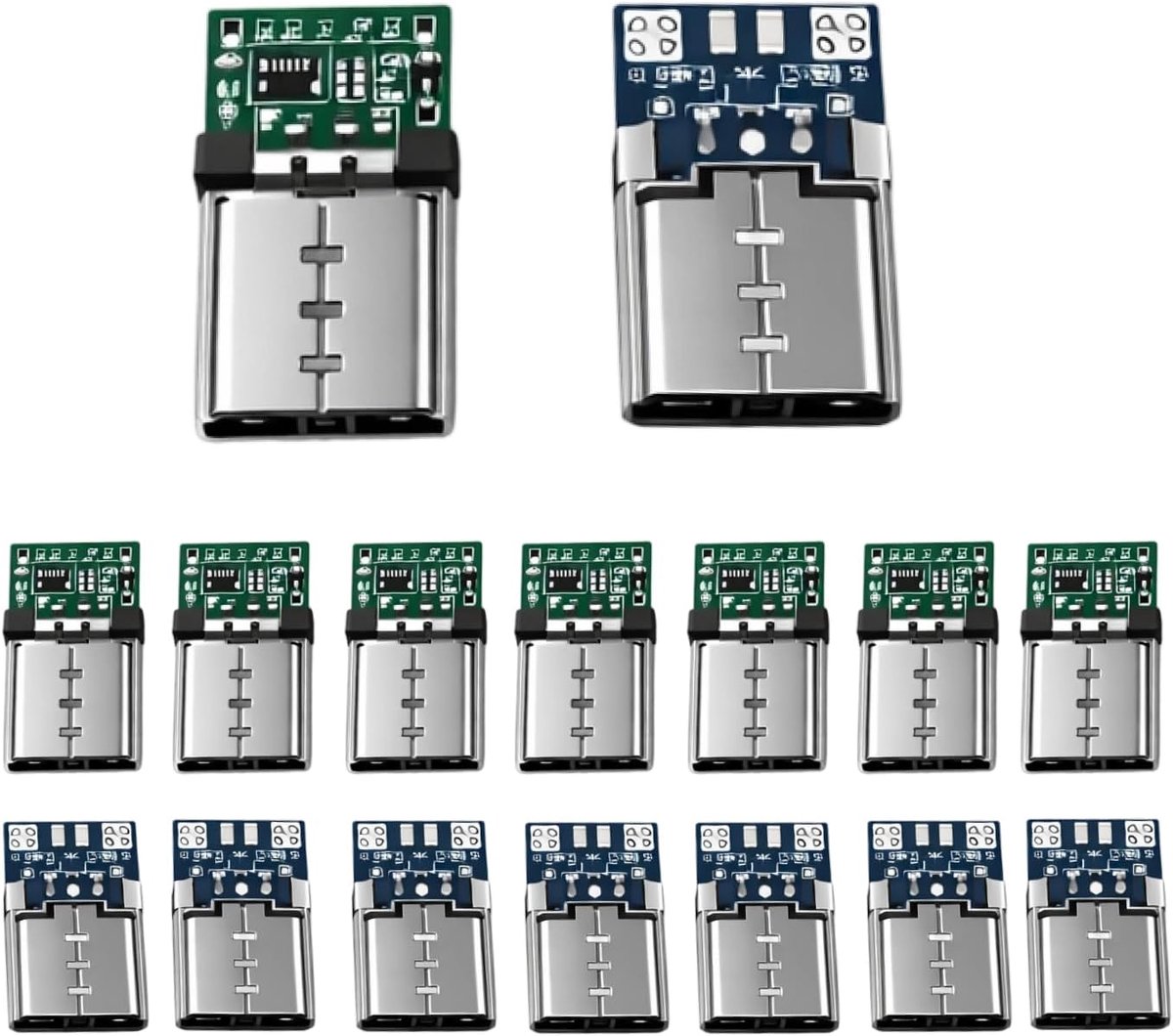 Set van 16 stuks USB-C aansluitingen - 5Gbps 3A - voor solderen PCB - ideaal voor doe-het-zelfprojecten - ShopVlot