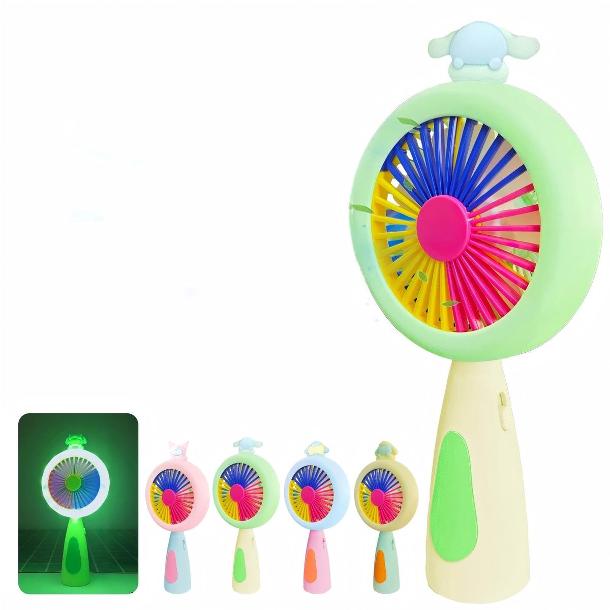 Solidchoice - Mini USB Ventilator met LED Licht - Draagbare Tafelfan