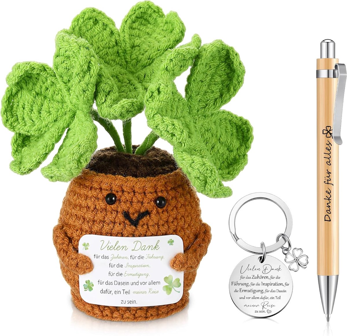 Pen met vierbladige klaver - handgemaakt - gelukssymbool - perfect cadeau voor vrienden en familie - ShopVlot