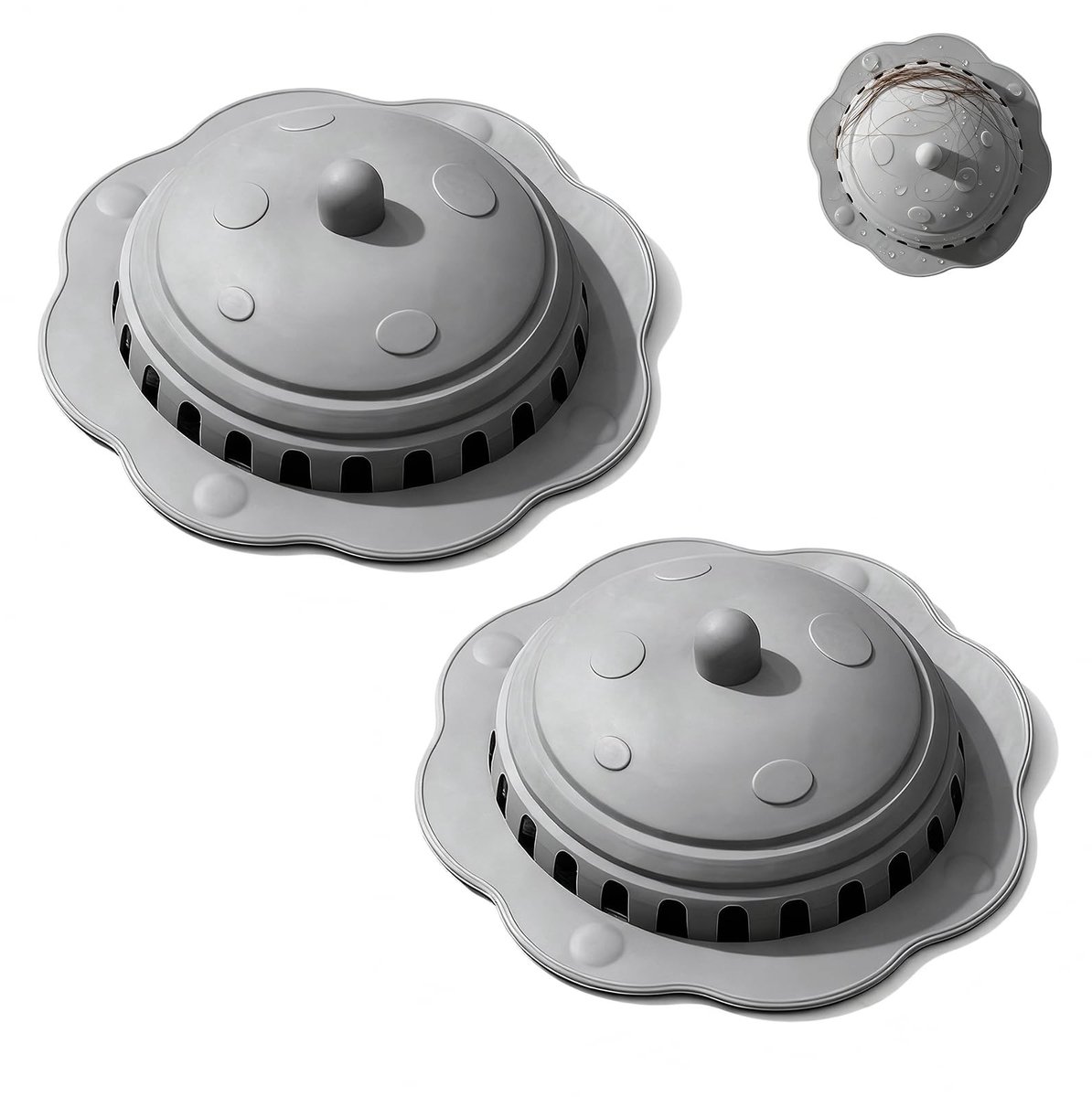 Solidchoice - Set van 2 Universele Afvoerfilters van Silliconen