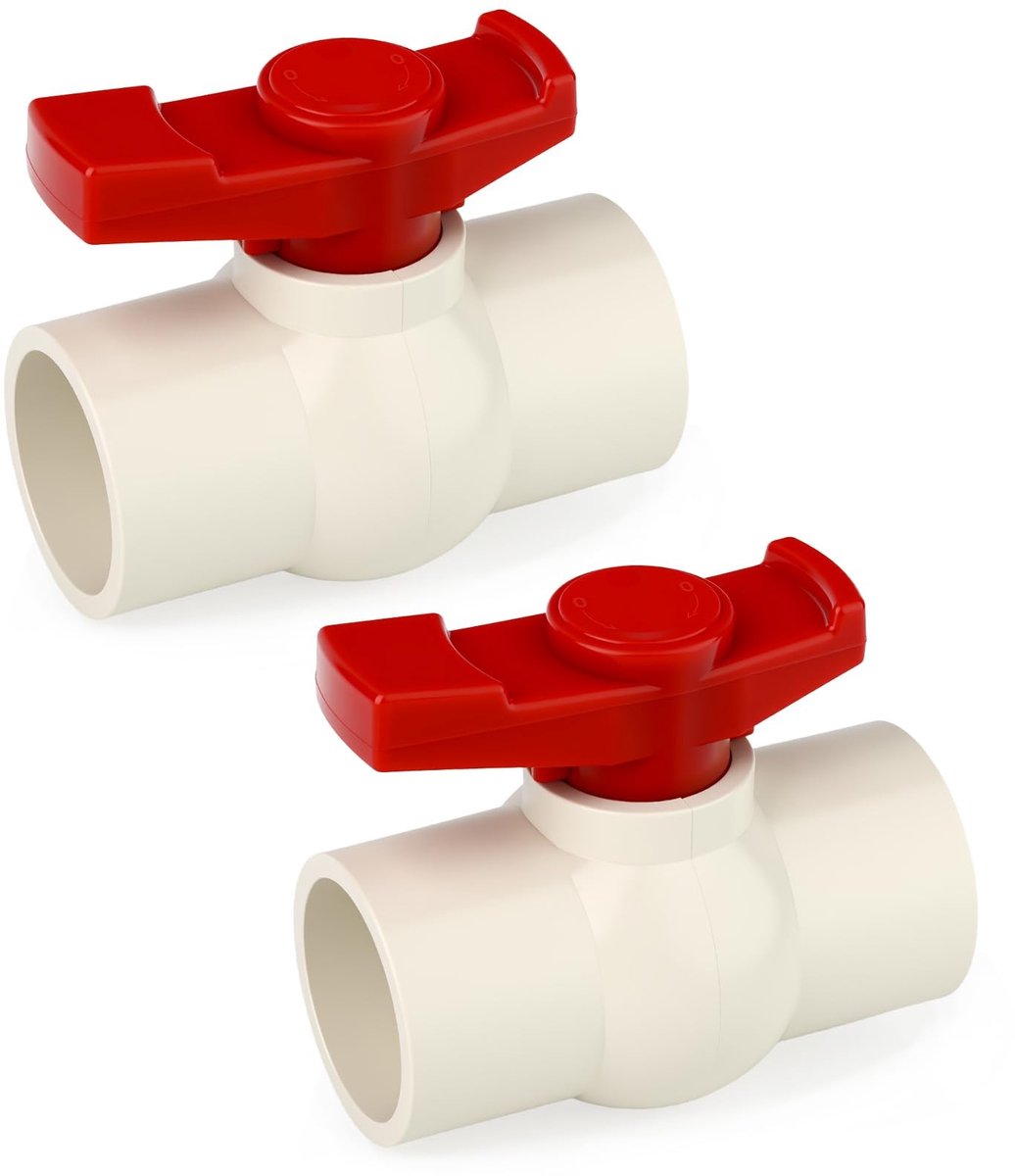 Solidchoice - Set van 2 PVC Kogelkleppen voor Zwembad, 50mm Afsluitklep