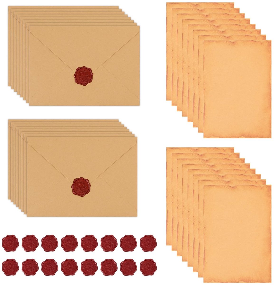 Solidchoice - Vintage Briefpapier met Enveloppen Set
