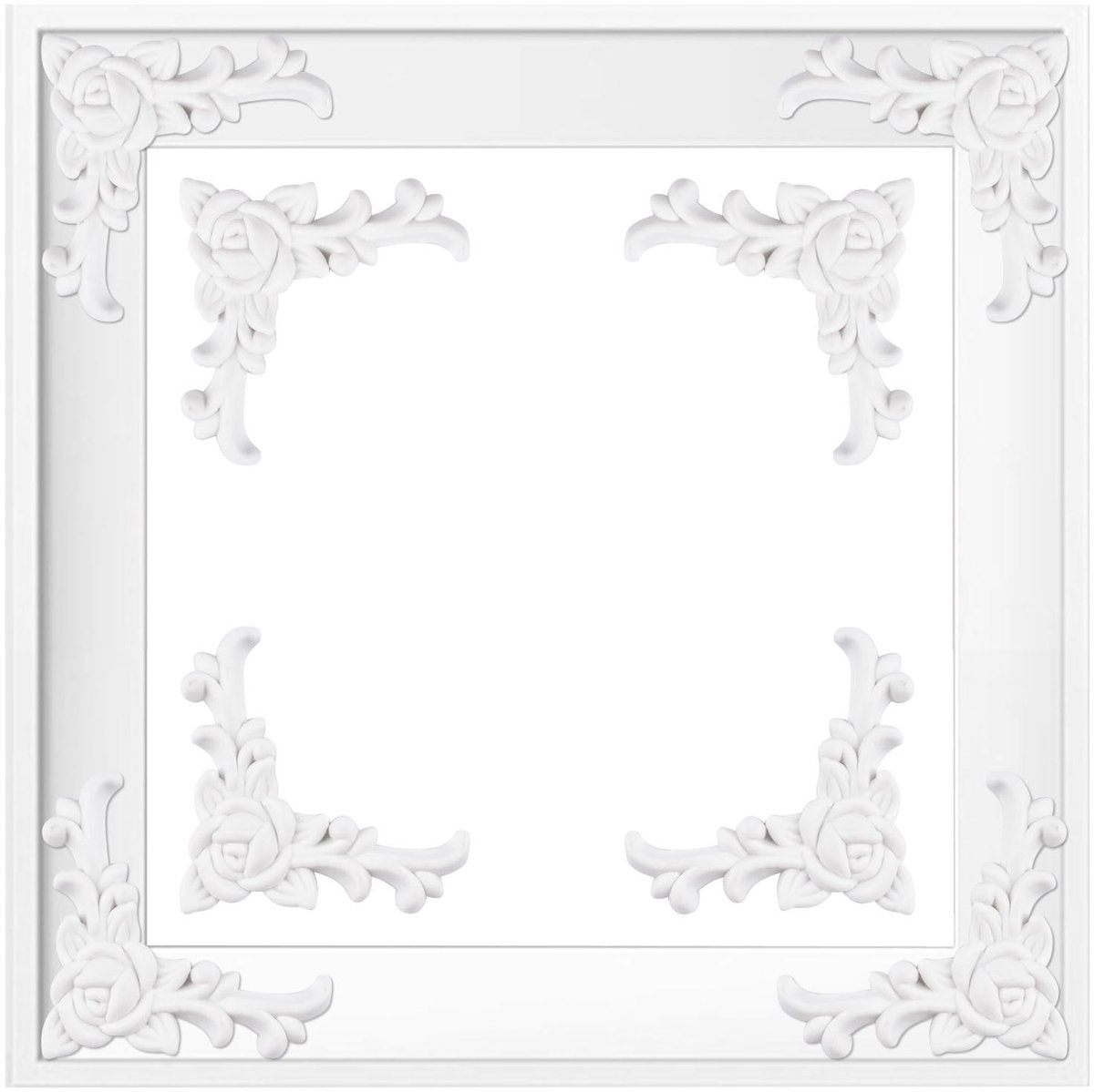 Solidchoice - Witte PVC Hoekstickers Set van 8 voor Wanddecoratie