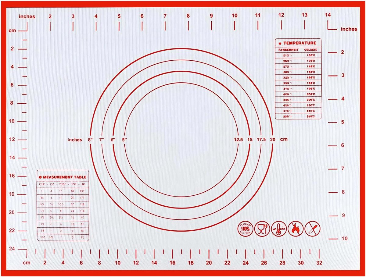 Siliconen bakmat 40 x 60 cm - herbruikbaar materiaal - antislip onderlegmat - ideaal voor deeg en fondant - ShopVlot
